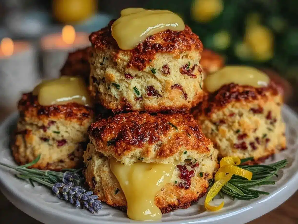 fluffy lavender scone tower preparation steps