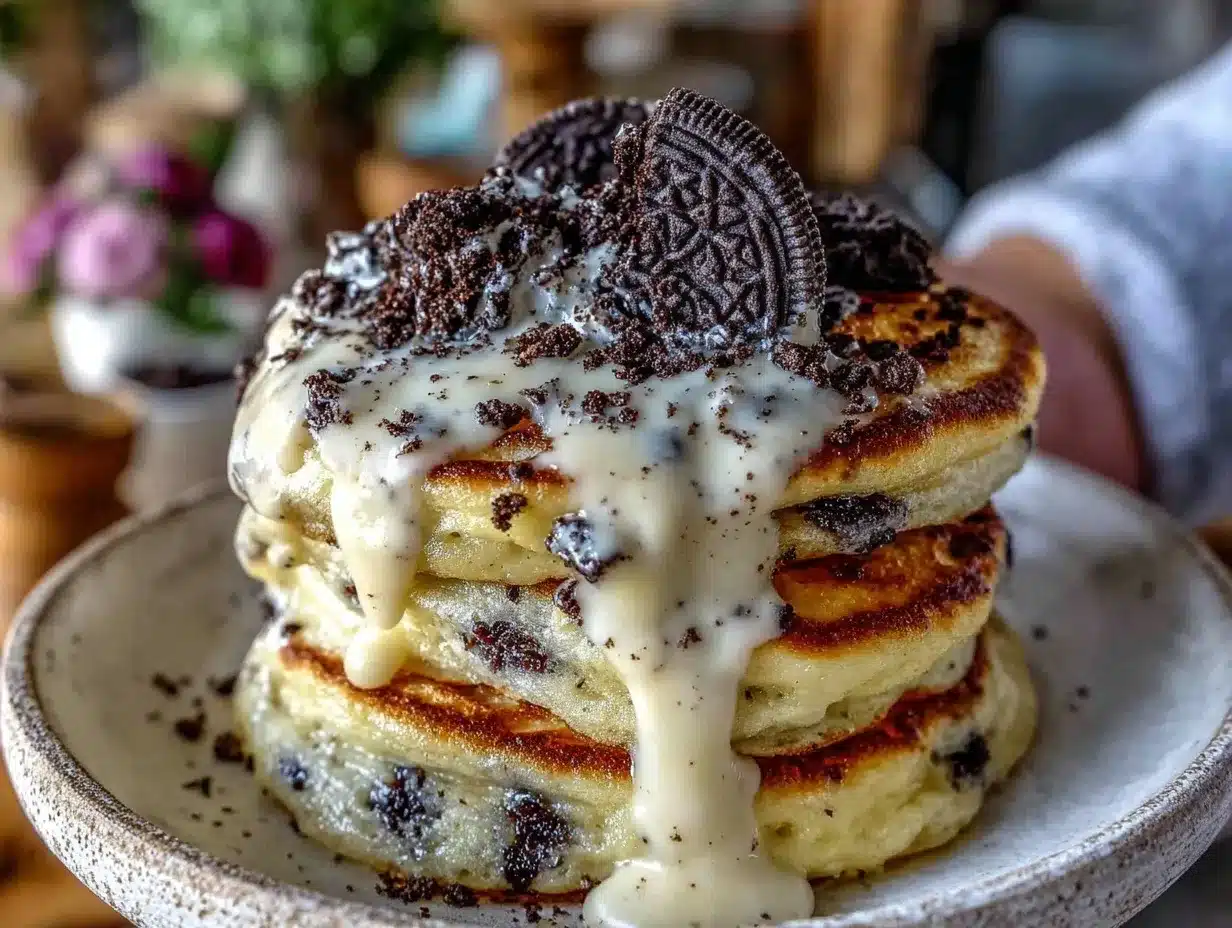 fluffy oreo pancakes preparation steps
