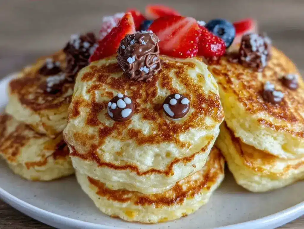 fluffy soufflé pancake stack - featured image