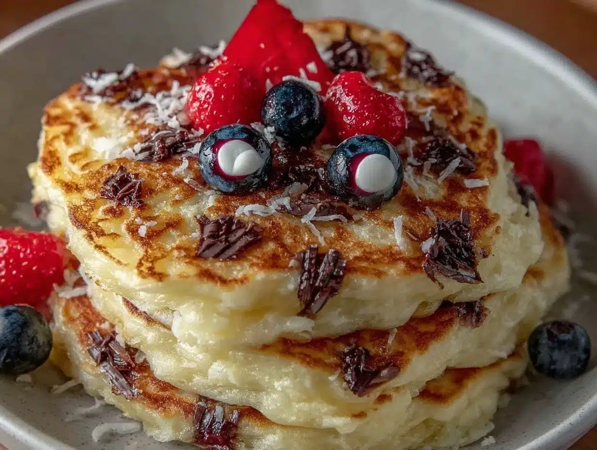 fluffy soufflé pancake stack preparation steps
