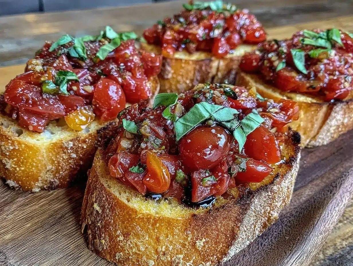 Fresh Classic Tomato Basil Bruschetta preparation steps