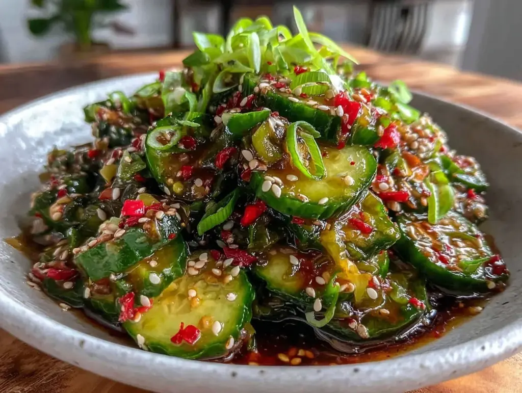 fresh crunchy cucumber salad tik tok version - featured image