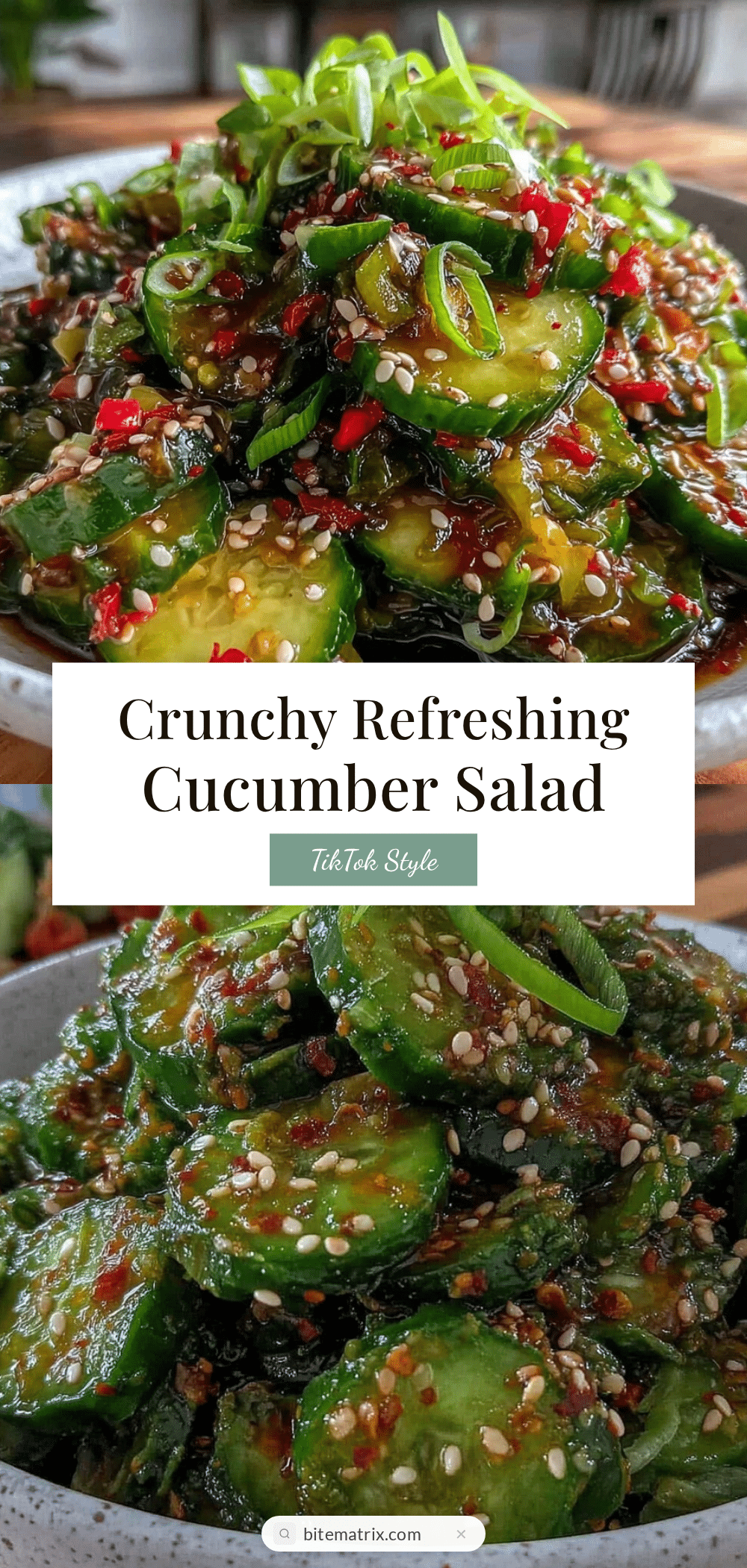 fresh crunchy cucumber salad tik tok version recipe
