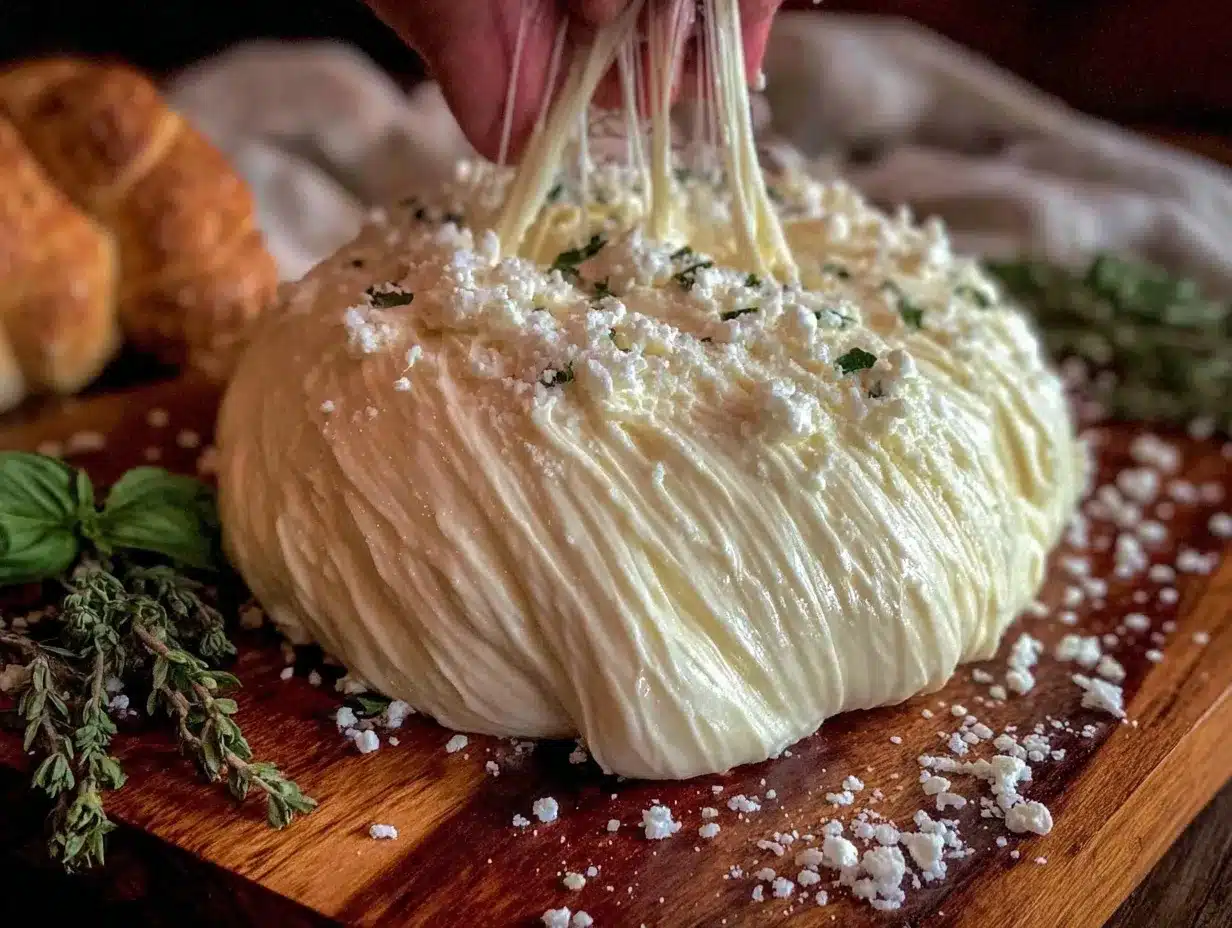 fresh homemade mozzarella preparation steps