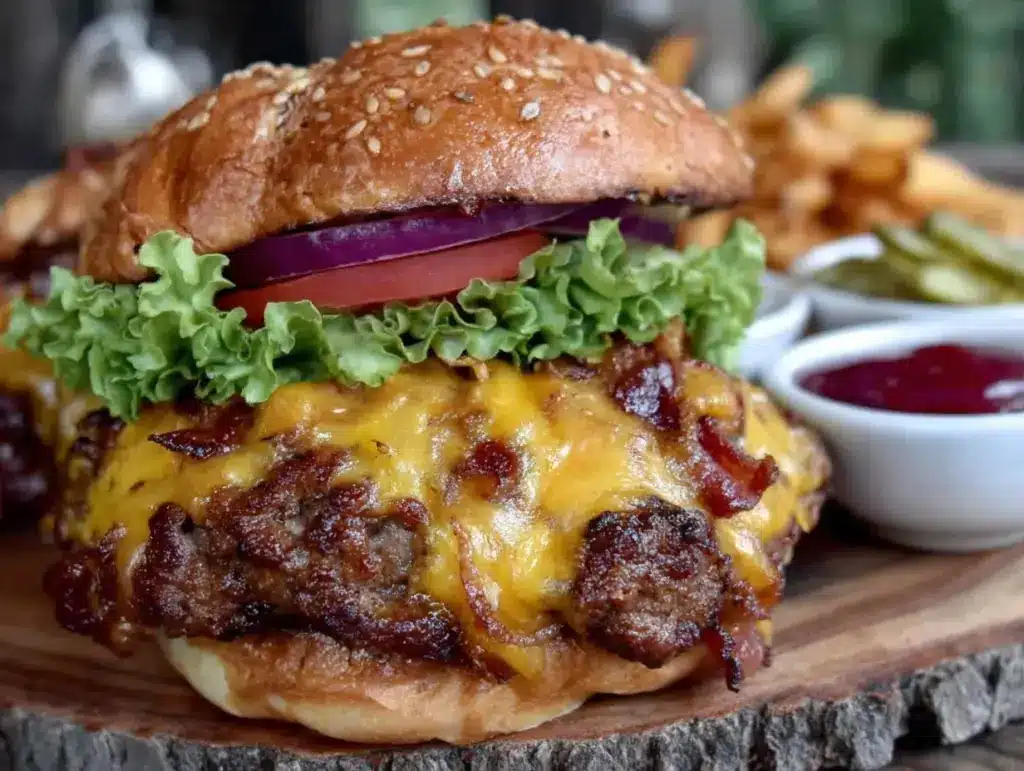 giant stuffed burger recipe - featured image