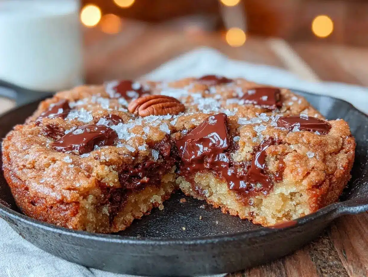 gooey giant skillet cookie for two preparation steps