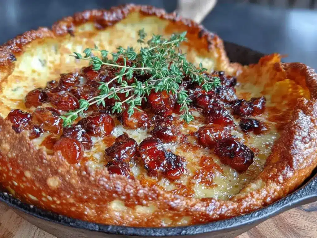 Gruyère mushroom Dutch baby recipe - featured image