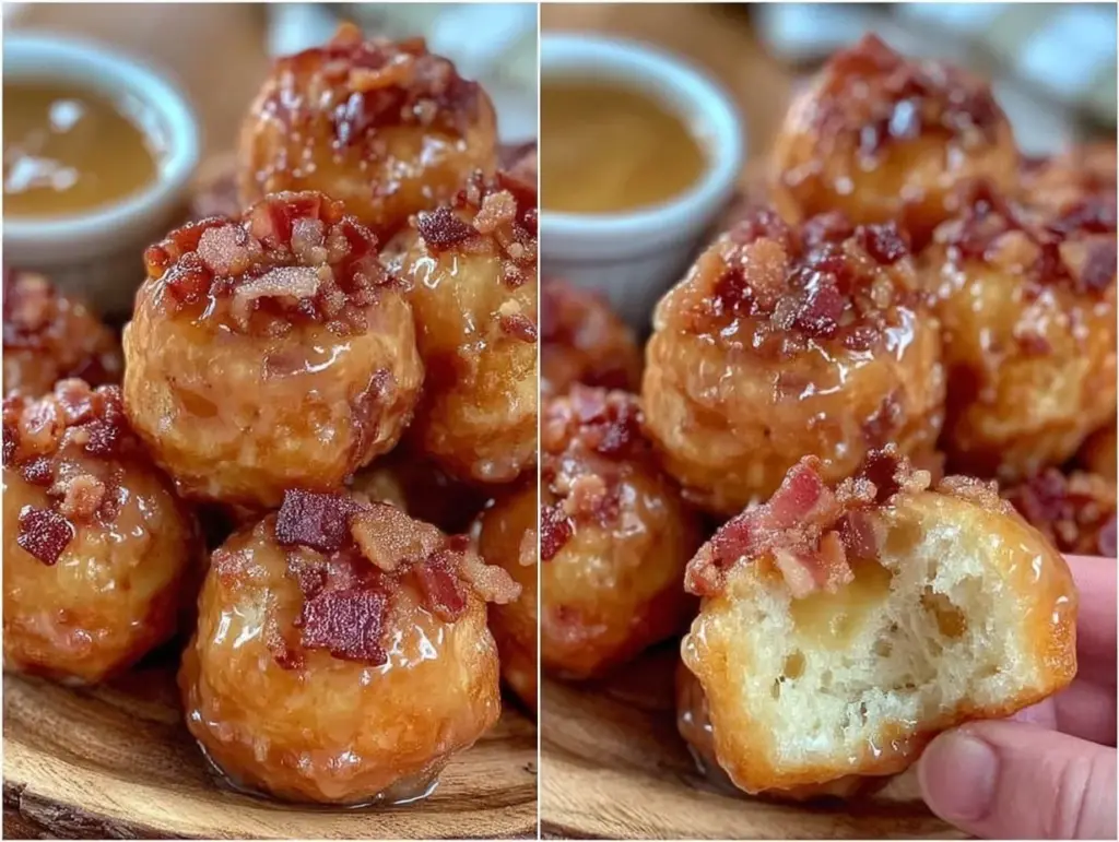 maple bacon donut holes - featured image