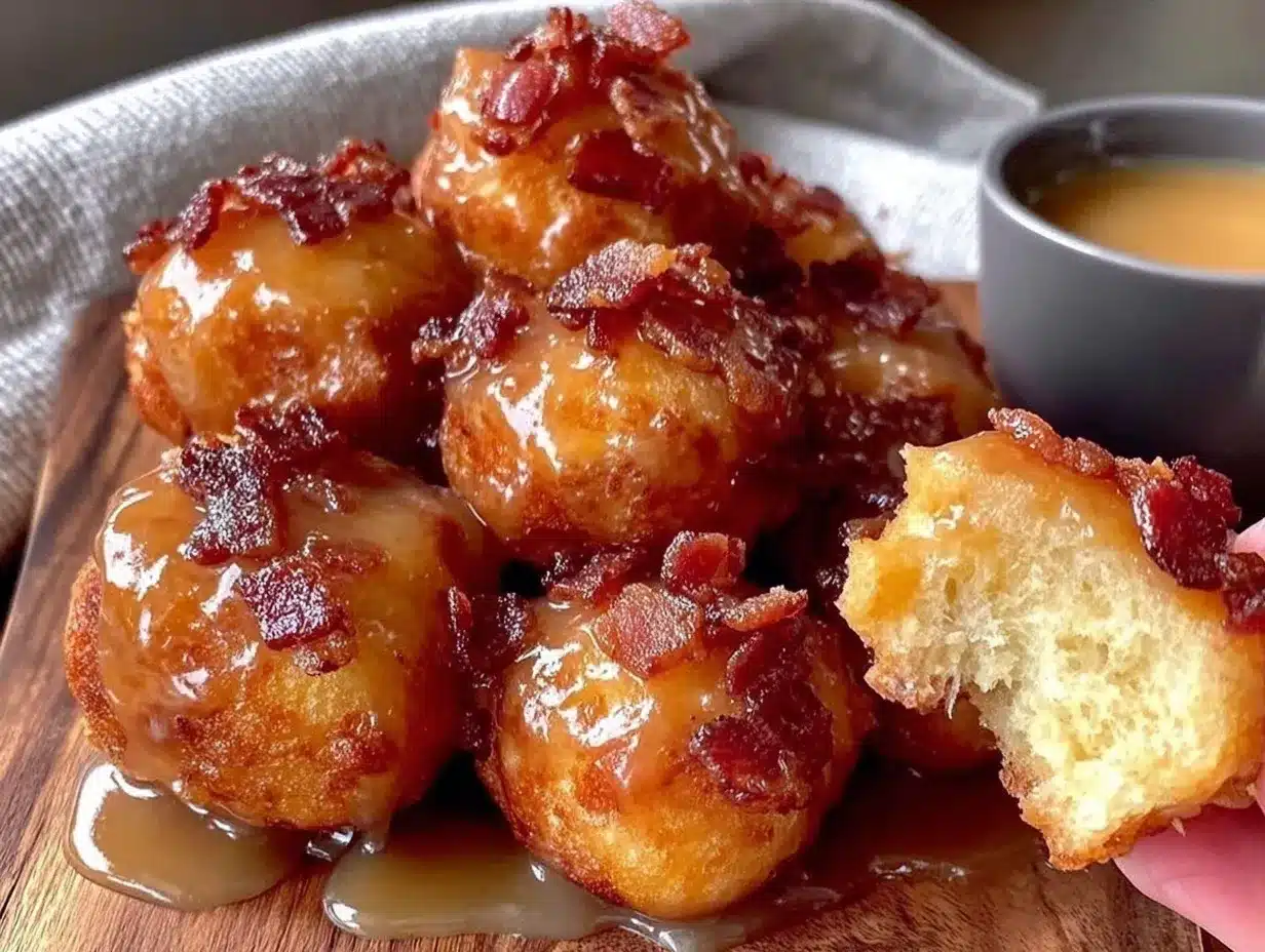 maple bacon donut holes preparation steps