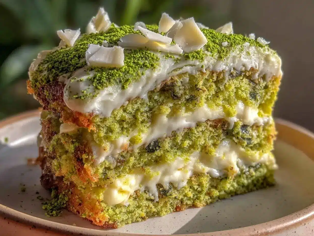 matcha latte layer cake preparation steps