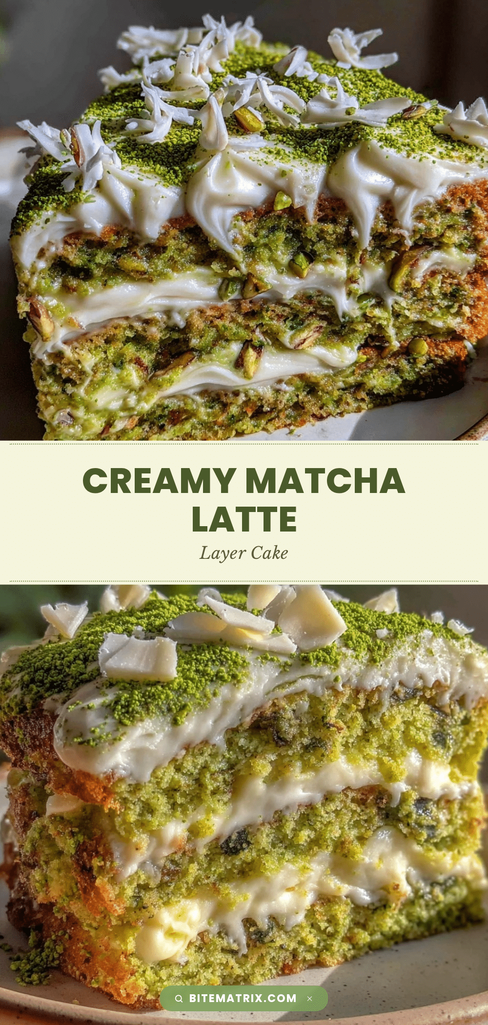 matcha latte layer cake recipe