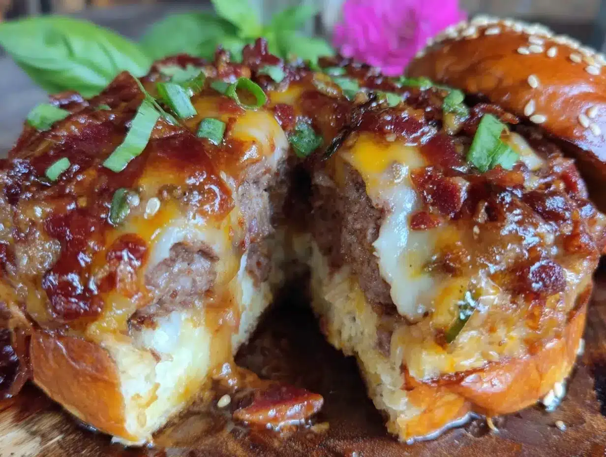 meat lovers pizza stuffed burger preparation steps