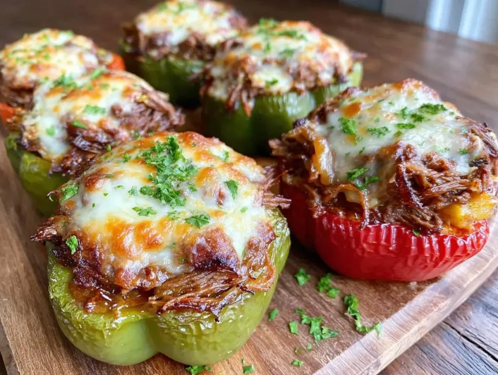 Philly Cheesesteak Stuffed Peppers - featured image