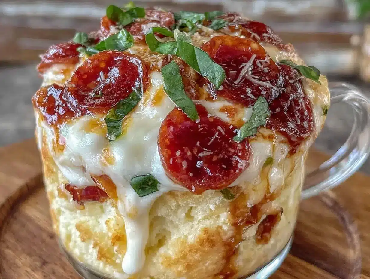 quick microwave mug pizza preparation steps