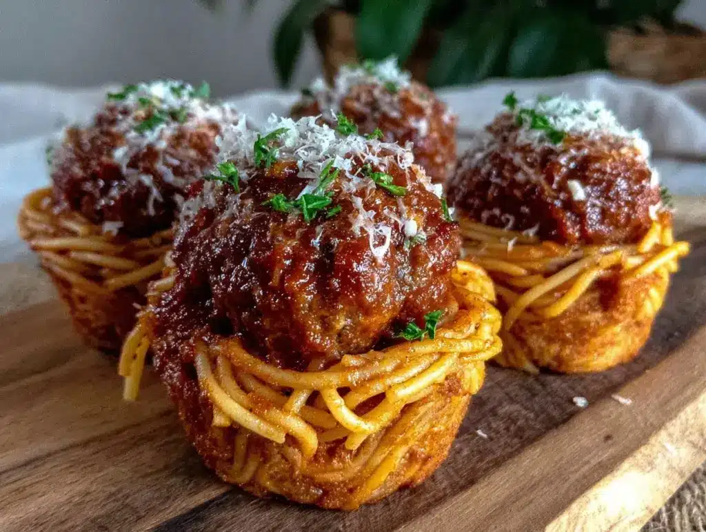 spaghetti and meatball cupcakes - featured image