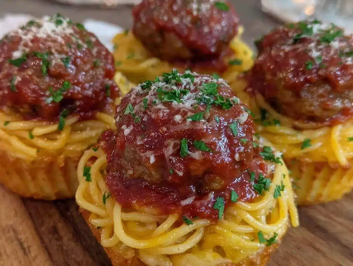 spaghetti and meatball cupcakes preparation steps