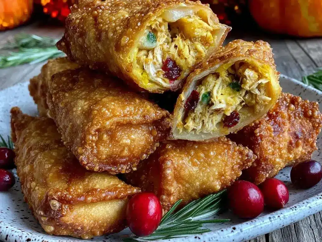 Thanksgiving leftovers egg rolls - featured image