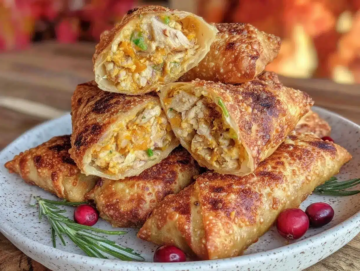 Thanksgiving leftovers egg rolls preparation steps