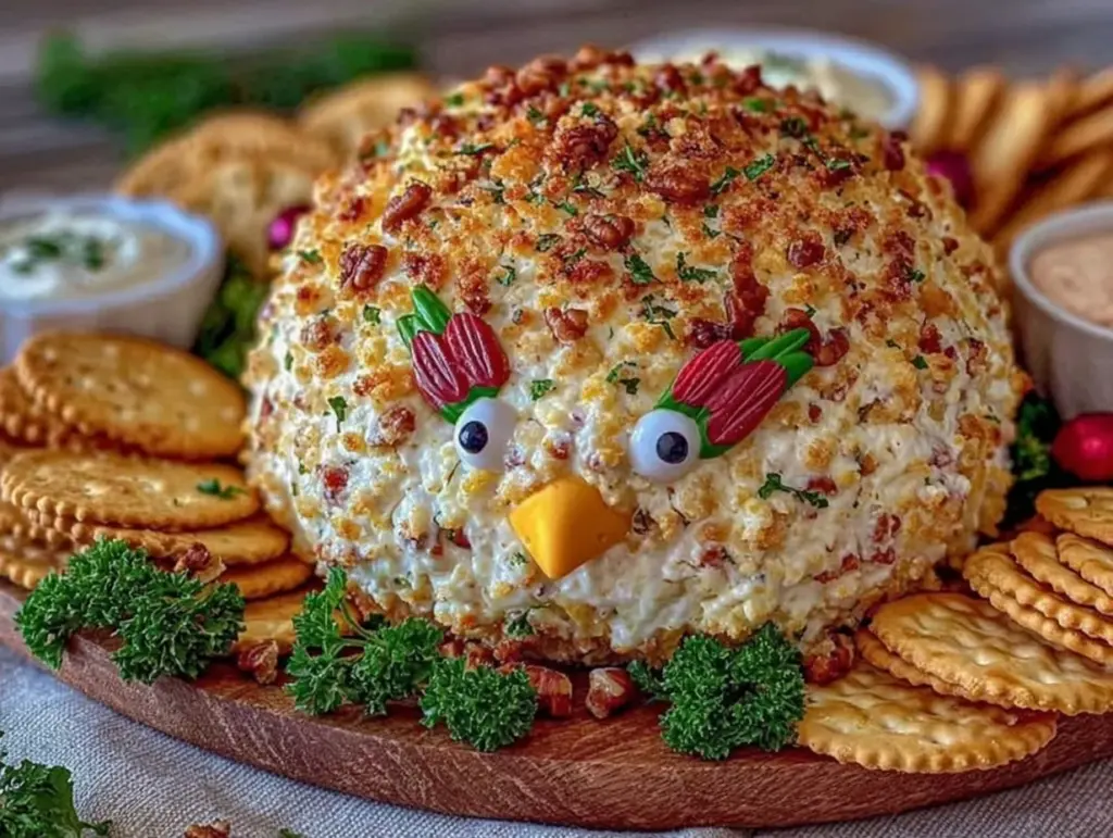 turkey shaped cheese ball - featured image