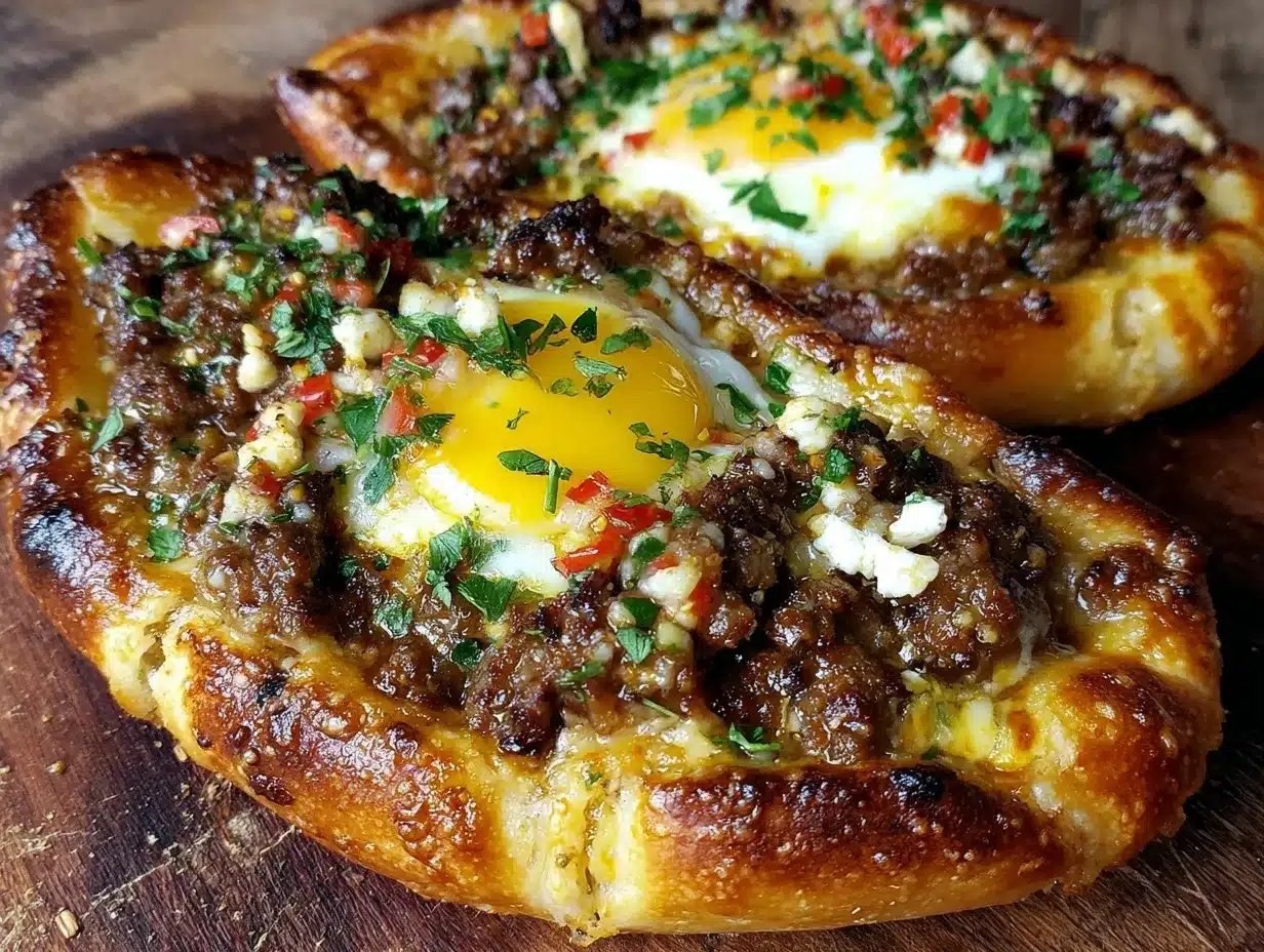 Turkish pide flatbread preparation steps