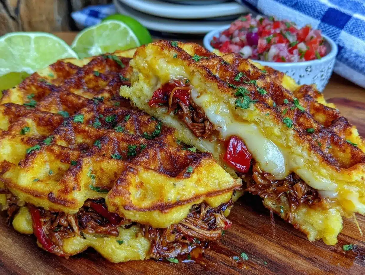waffle iron quesadilla preparation steps