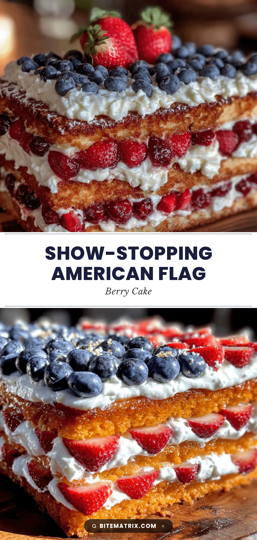 American Flag Berry Layer Cake recipe
