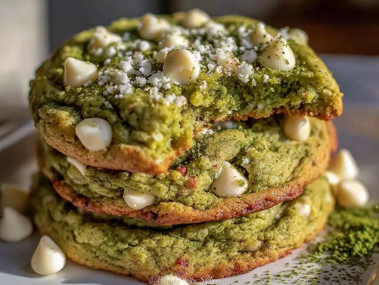 chewy matcha white chocolate chip cookies preparation steps