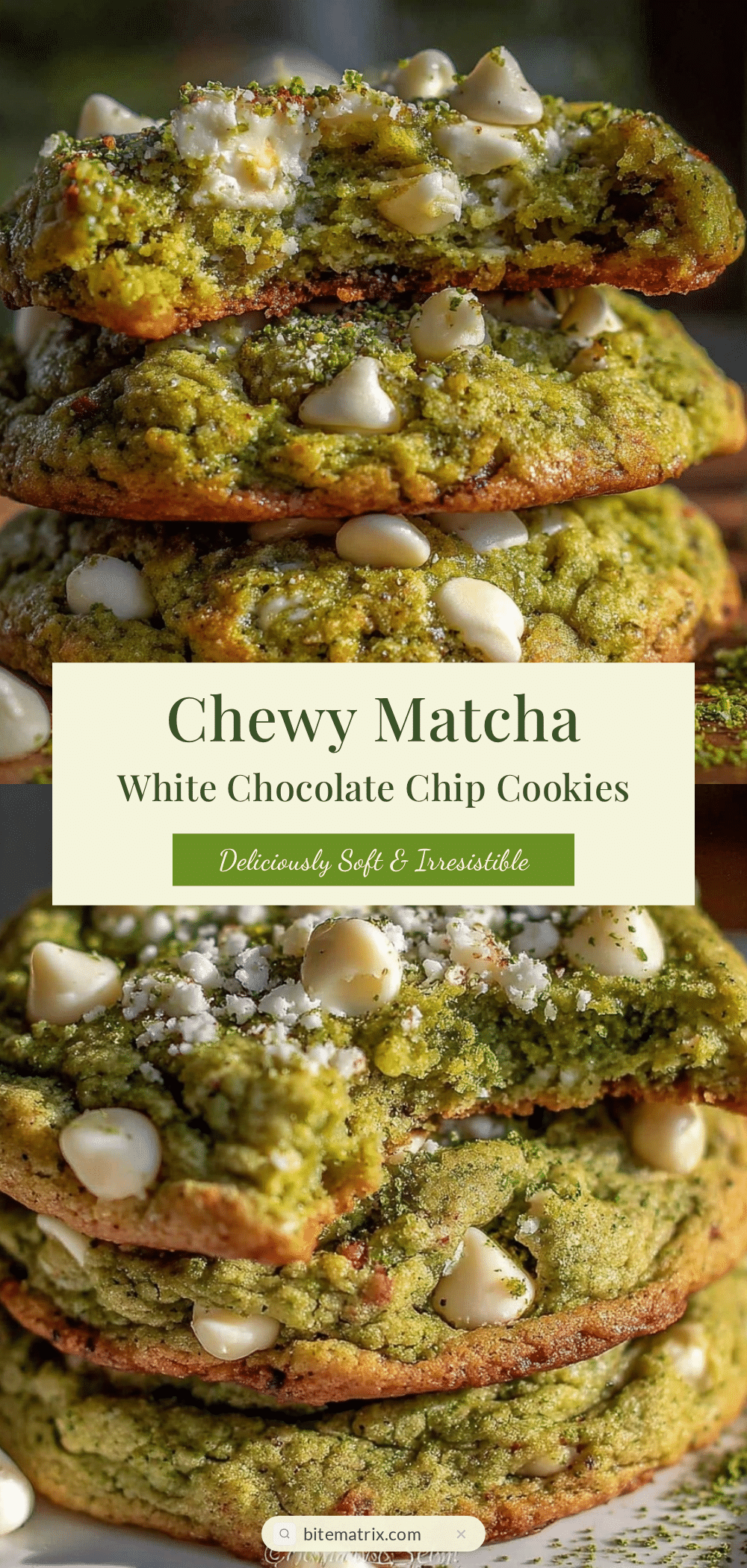 chewy matcha white chocolate chip cookies recipe