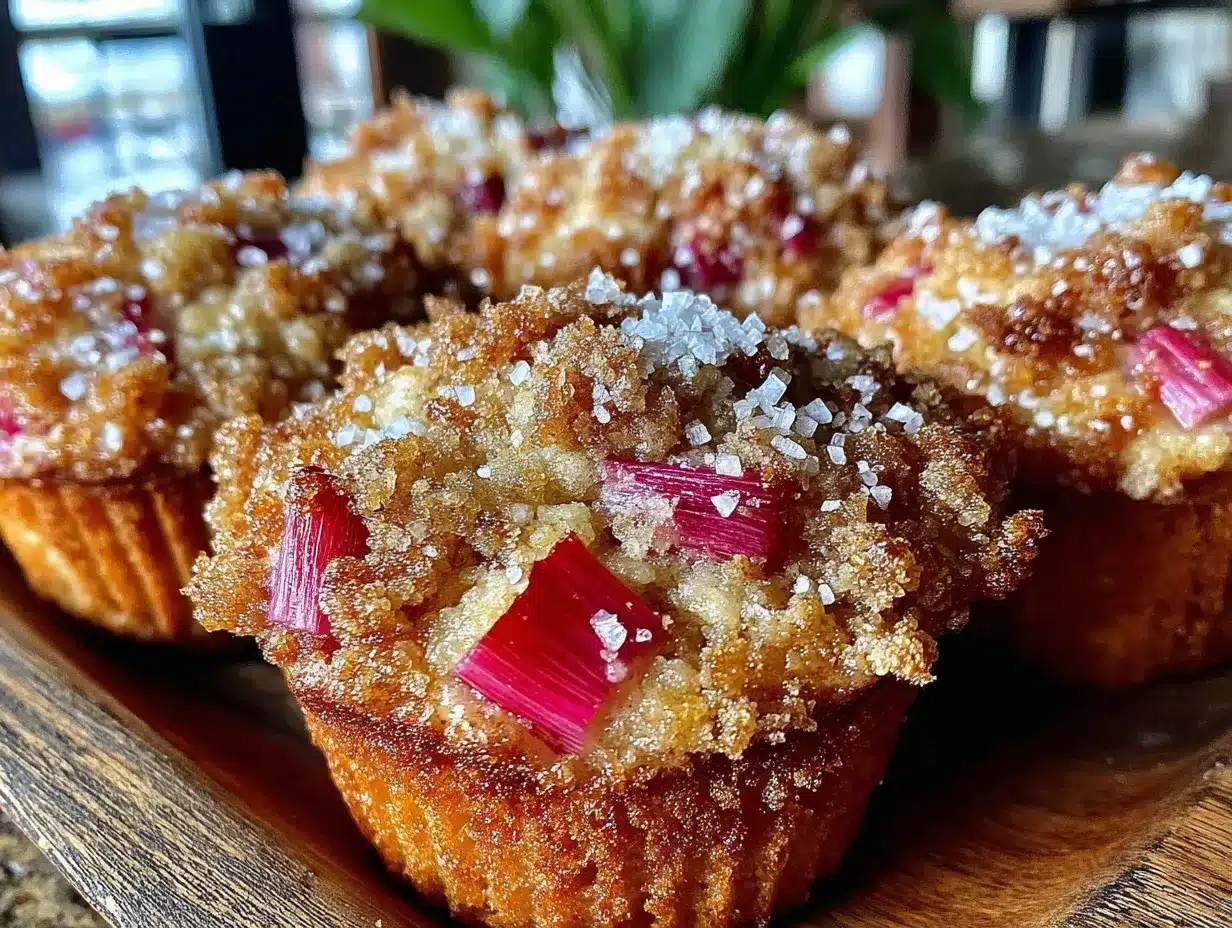 cozy rhubarb crumble muffins preparation steps