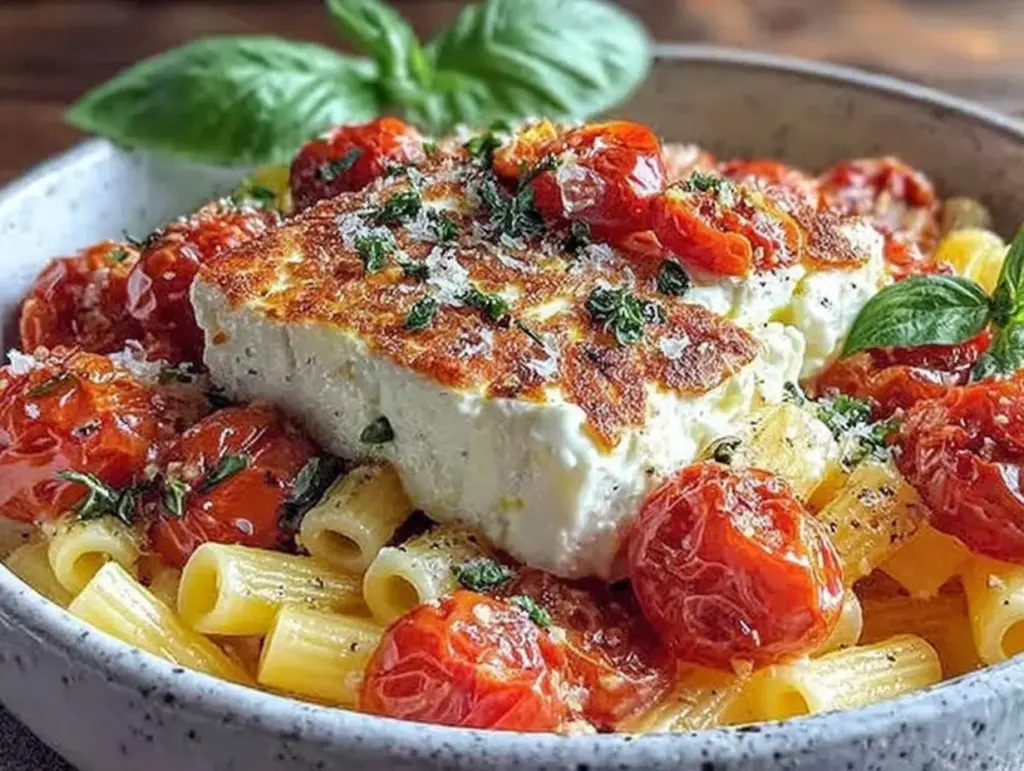 creamy baked feta pasta - featured image