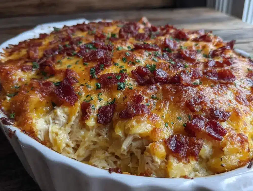creamy crack chicken casserole - featured image