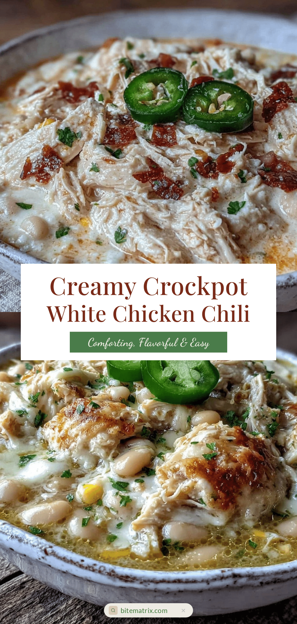 creamy crockpot white chicken chili recipe