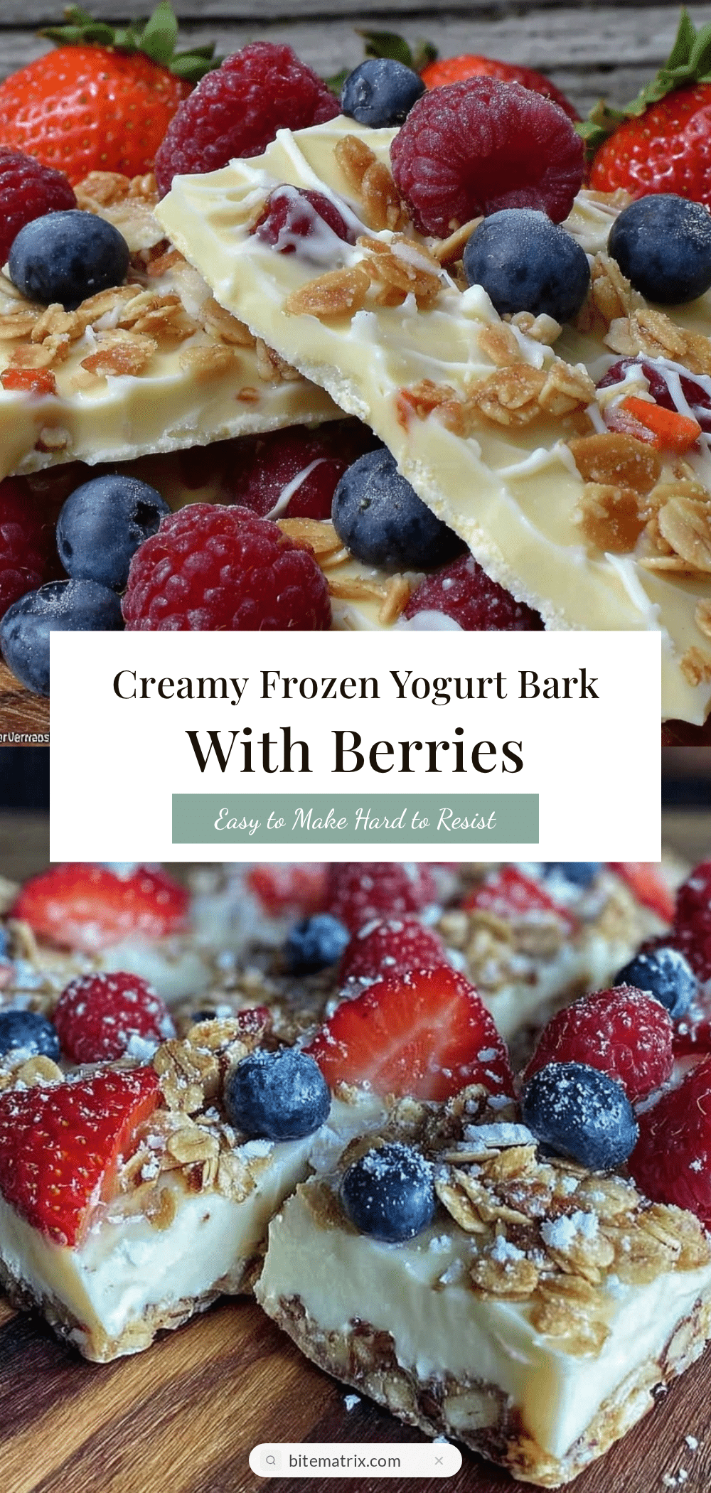 creamy frozen yogurt bark recipe