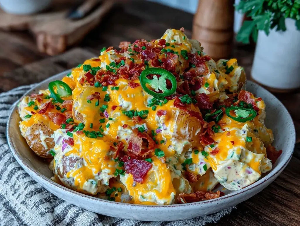 creamy jalapeño popper potato salad - featured image