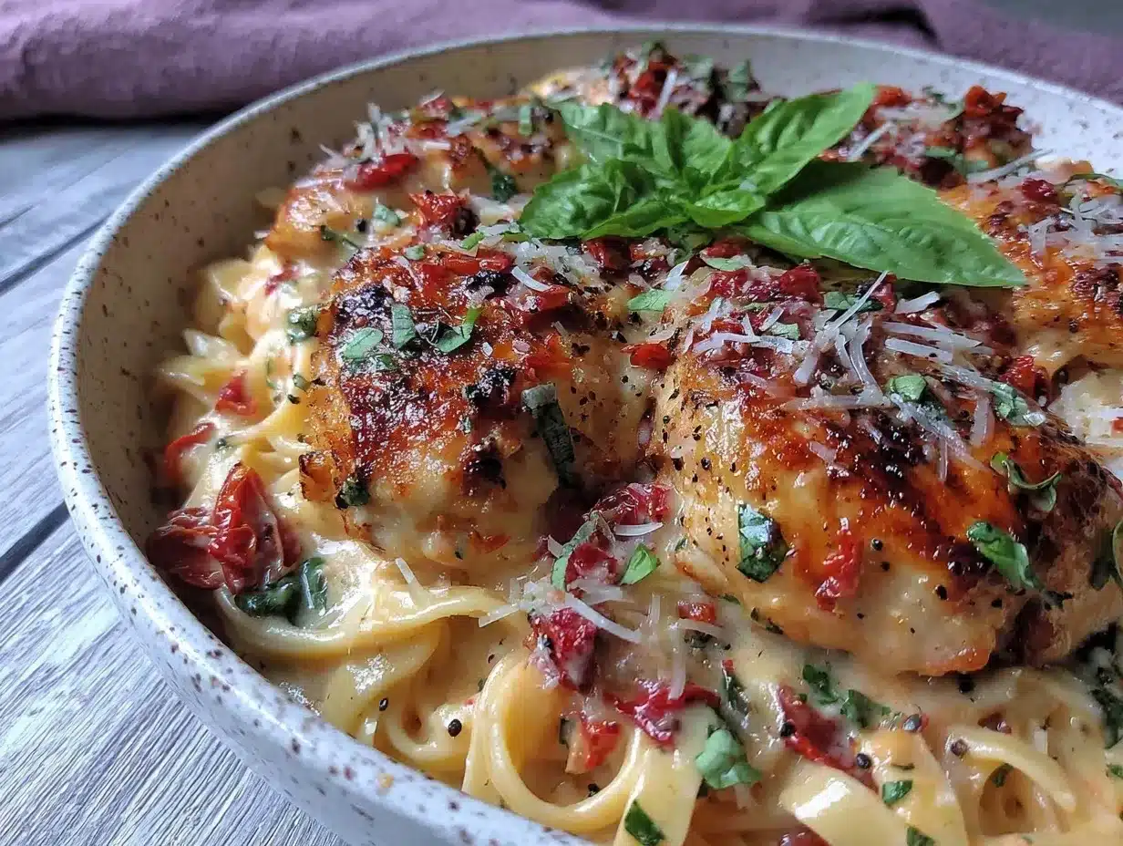 creamy one-pot tuscan chicken pasta preparation steps