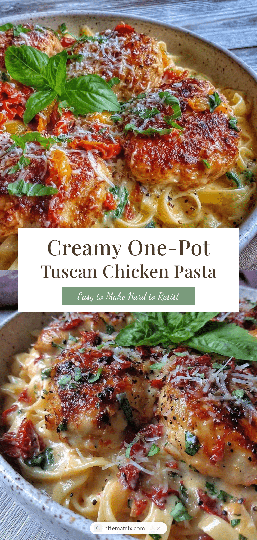 creamy one-pot tuscan chicken pasta recipe
