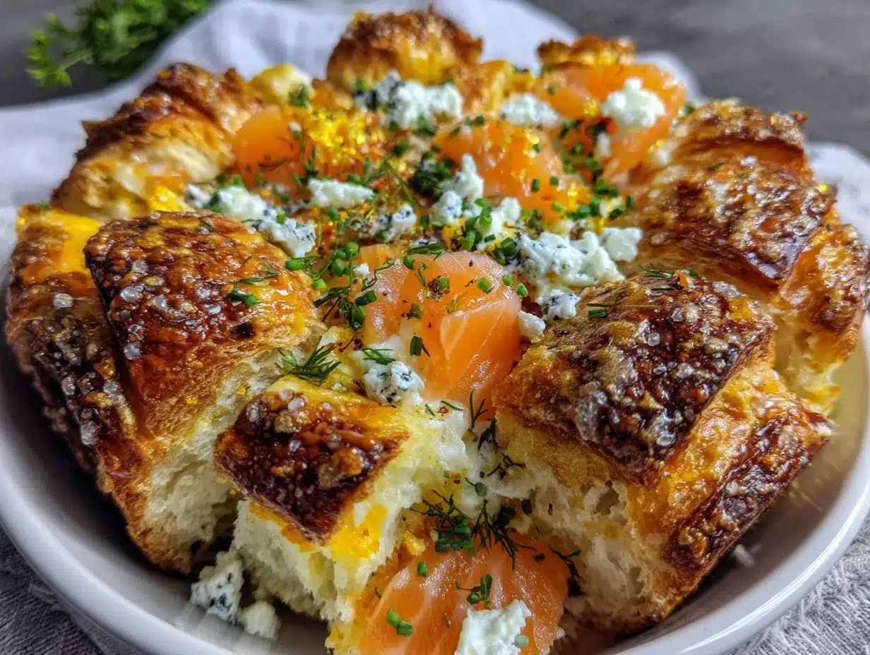 creamy smoked salmon croissant bake preparation steps