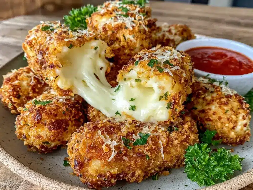 crispy air fryer mozzarella sticks - featured image