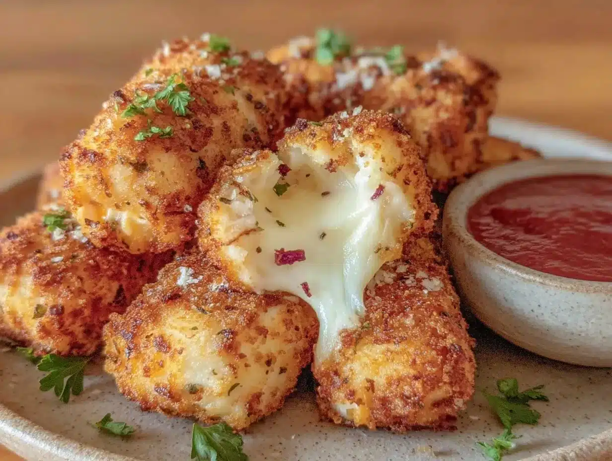 crispy air fryer mozzarella sticks preparation steps