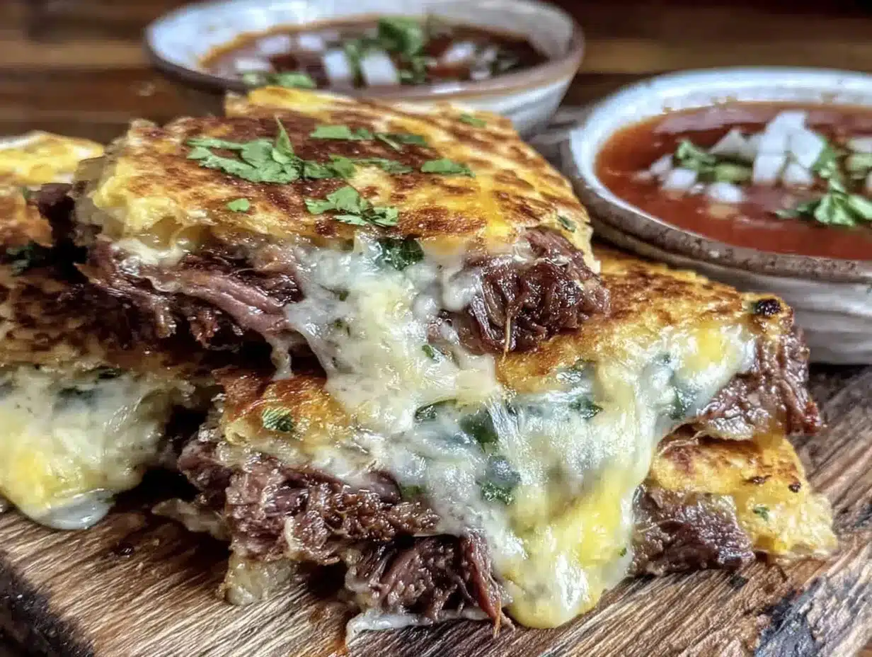 crispy birria ground beef quesadillas preparation steps