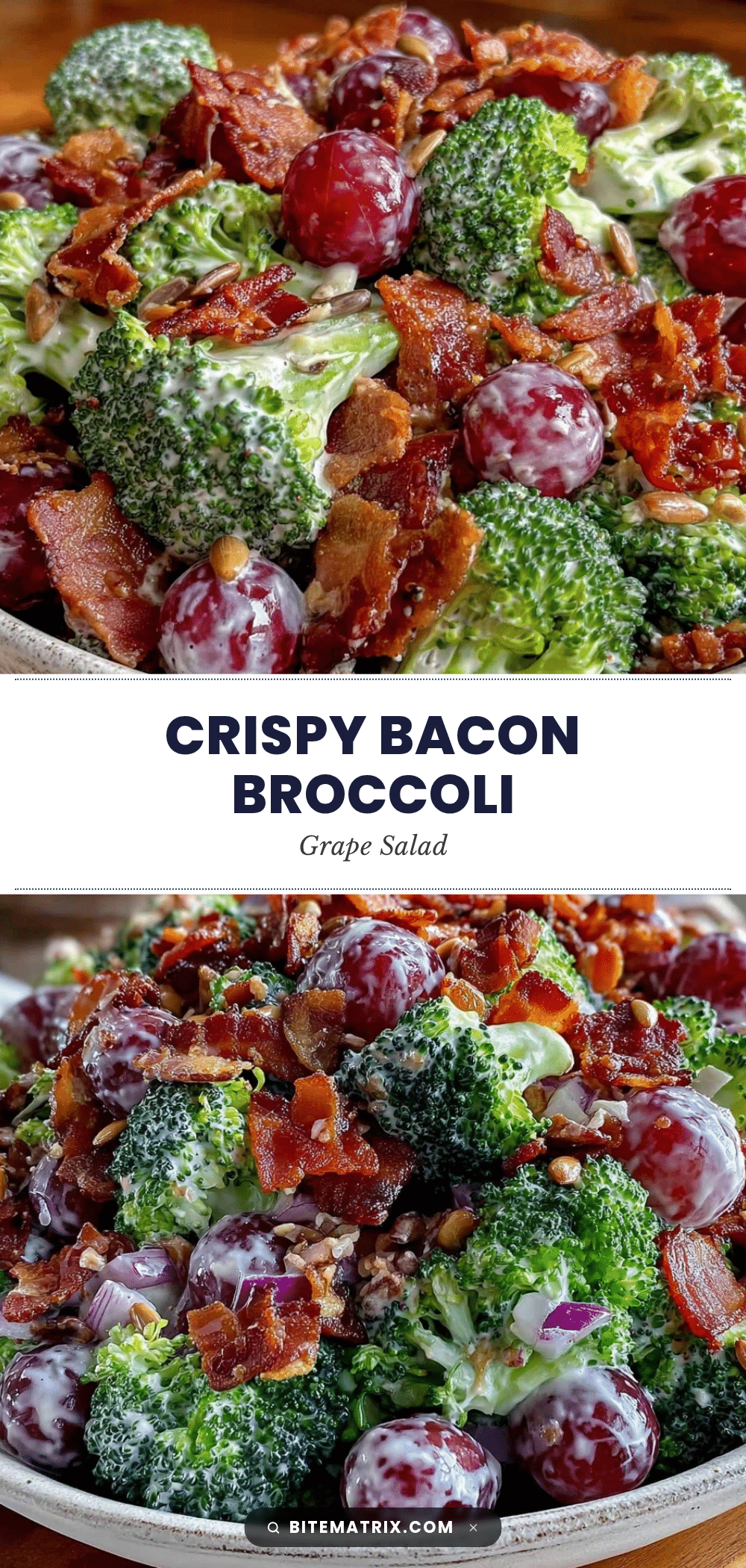 crispy broccoli grape salad with bacon recipe