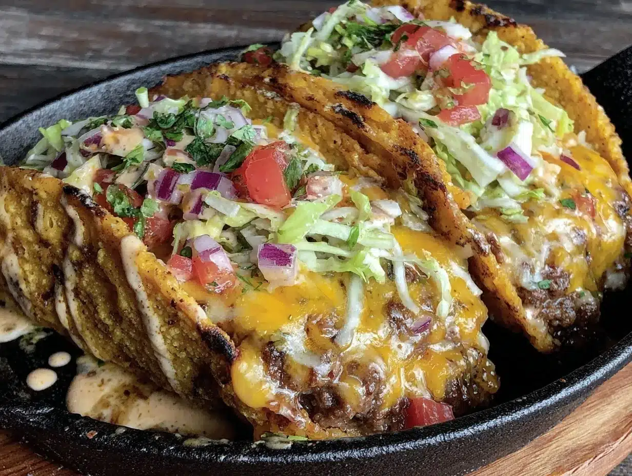crispy smash burger tacos preparation steps