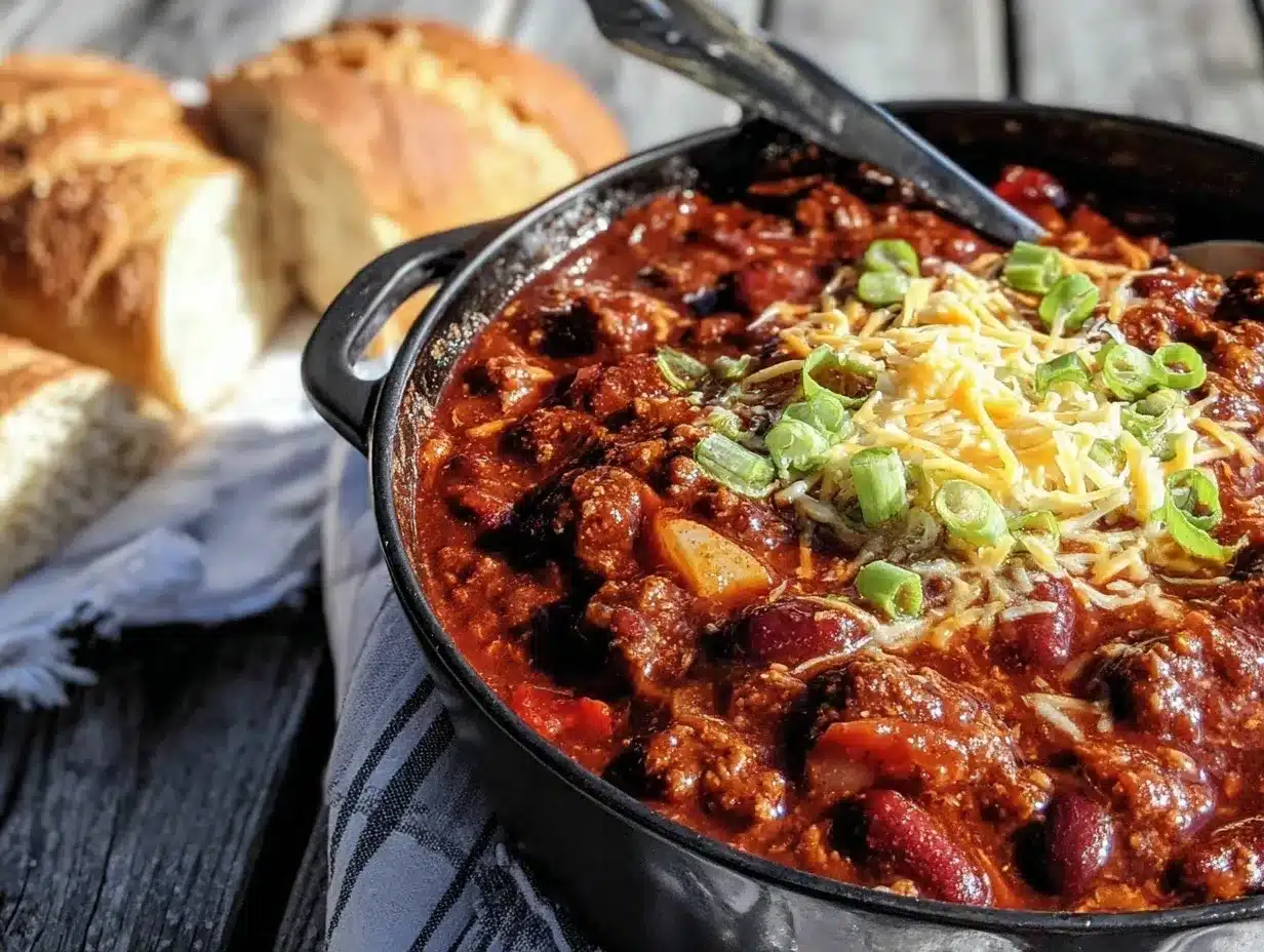 Dutch oven campfire chili preparation steps