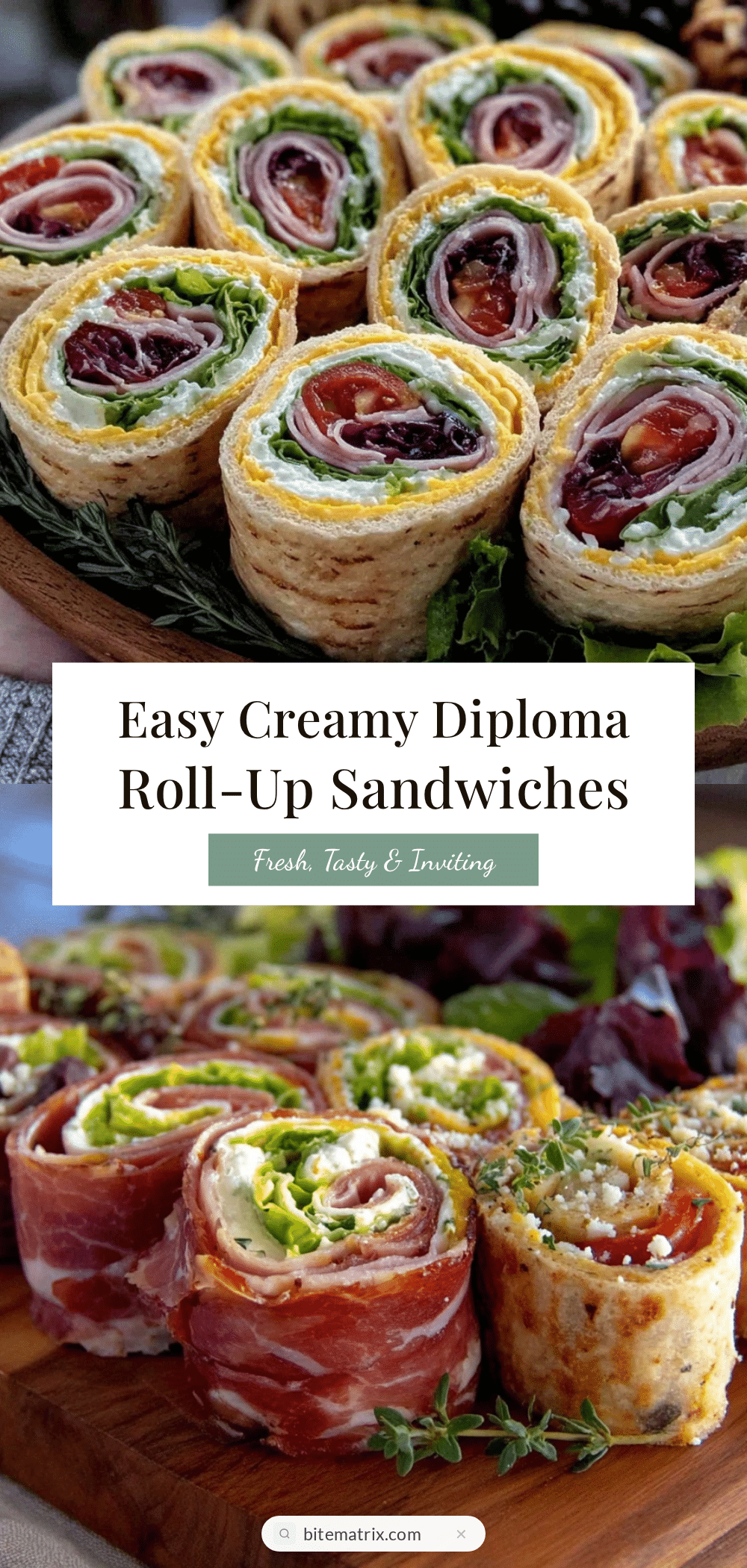 easy creamy diploma roll-up sandwich platter recipe