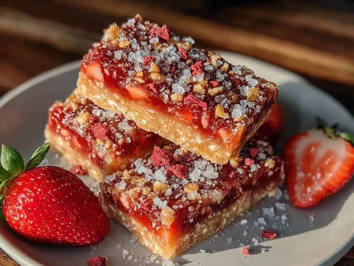 easy creamy frozen strawberry crunch bars preparation steps