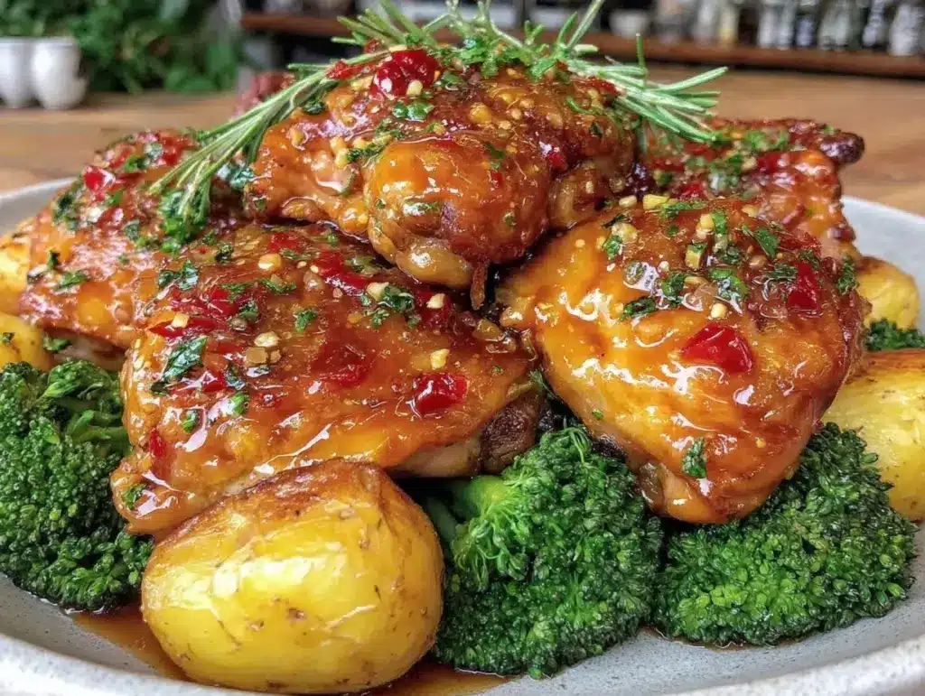 easy crockpot honey garlic chicken - featured image