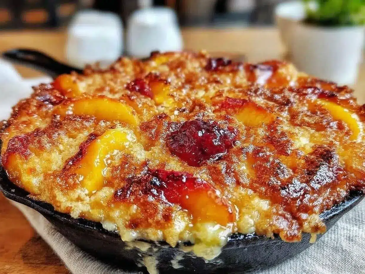 easy peach cobbler cast iron skillet preparation steps