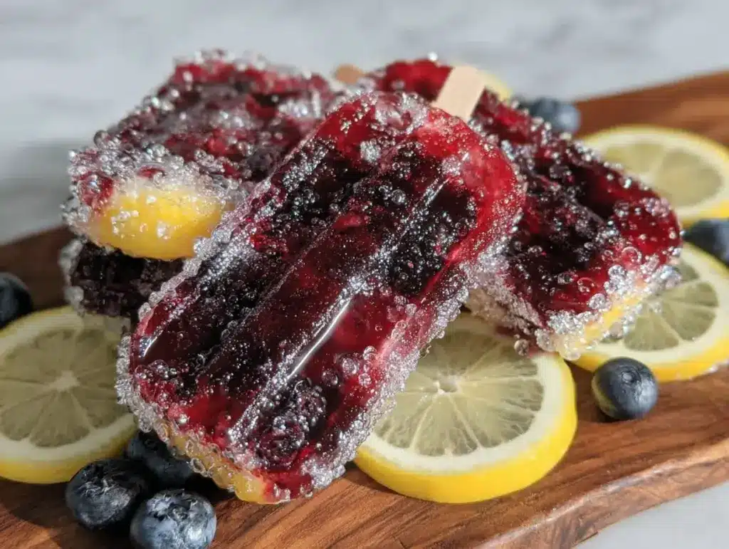 fresh blueberry lemonade popsicles - featured image