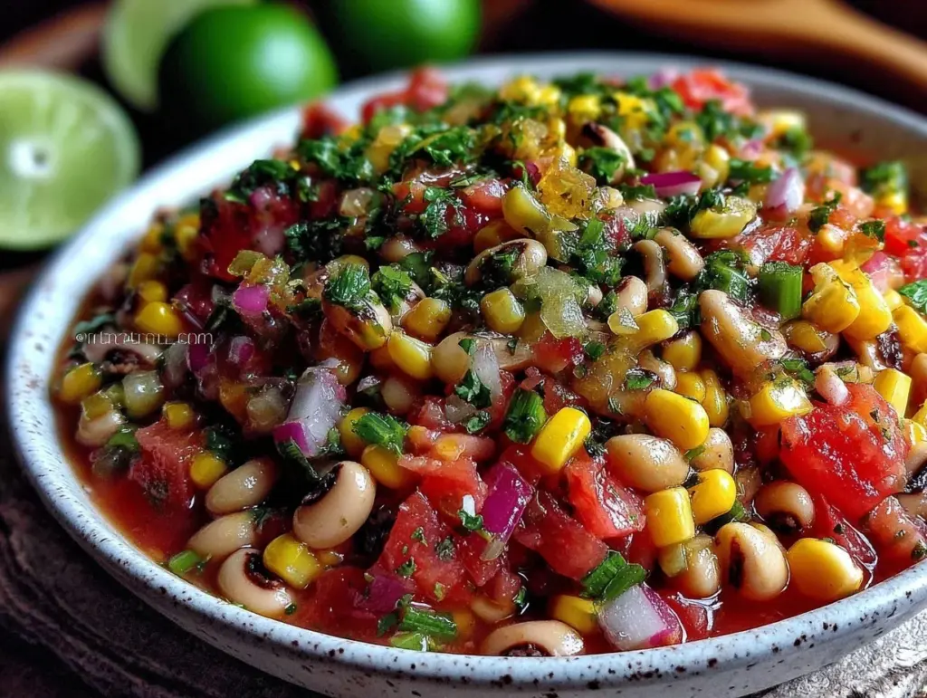 fresh cowboy caviar with black-eyed peas - featured image