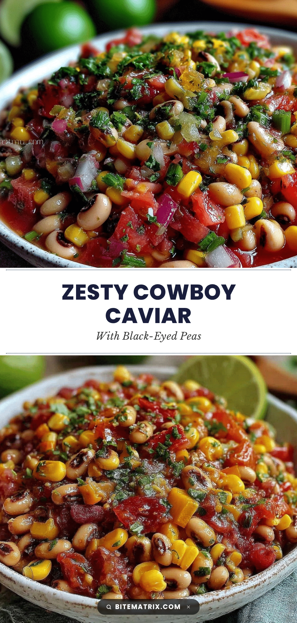 fresh cowboy caviar with black-eyed peas recipe